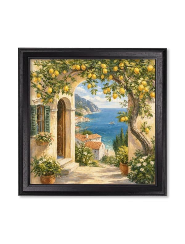 Exceptional Art Lemon Tree Views - Black Hurstwood Square Frame