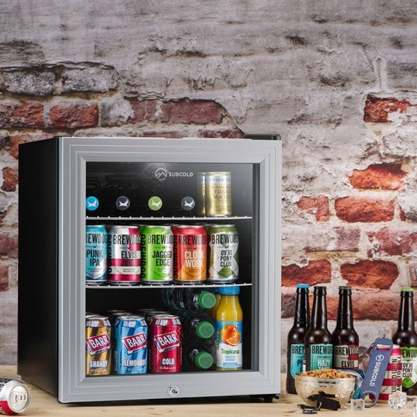 Subcold Super 50 litre table top silver beer drinks mini fridge