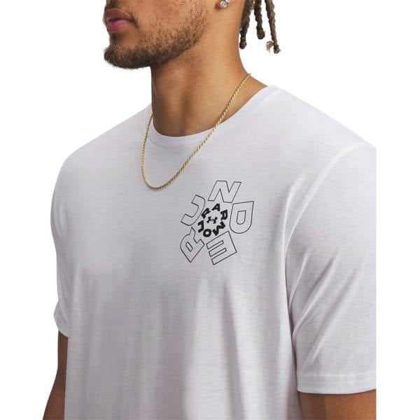 Under Armour Mens Radial Wordmark T-Shirt - White/Black - 