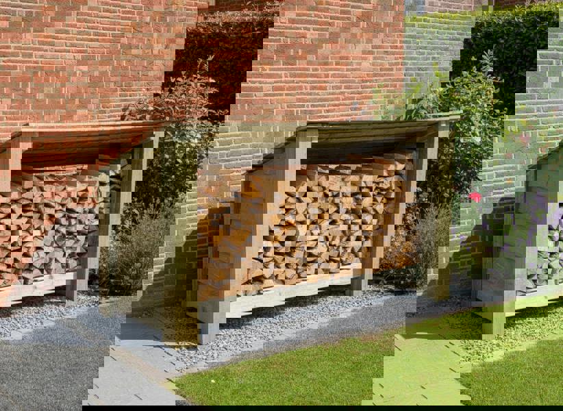 Arbor Garden Solutions Wooden Outdoor Shoe/Log Storage W-119cm, H-66cm, D-54cm