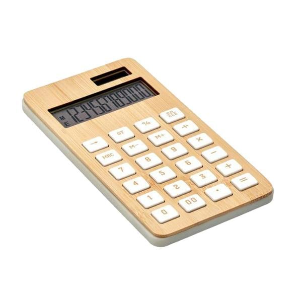 MidOcean Calcubim Bamboo 12 Digits Calculator (Batteries Included) - Wood - 