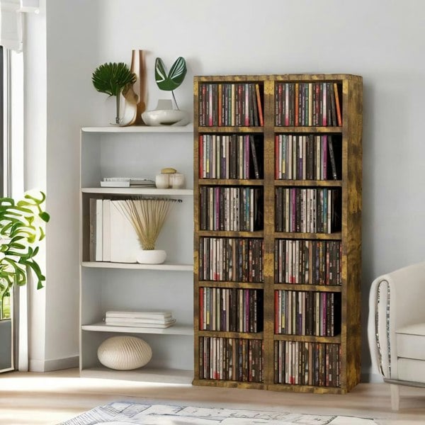 Rafaelo Mobilia 6 Tier Shelves Storage Unit Set Rustic Brown