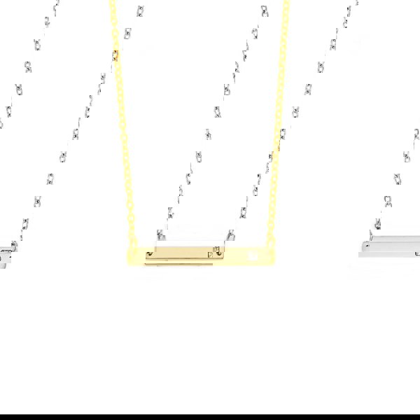 Say It With Stone Bar Pendant Necklace - Yellow Gold Plated