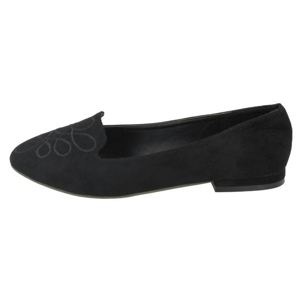 Spot On Ladies Spot On Looped Vamp Stitched Ballerinas