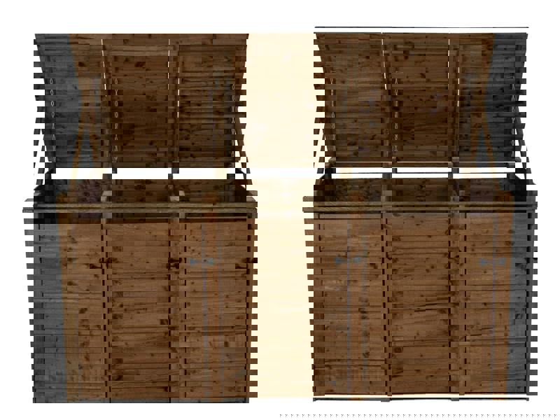 Arbor Garden Solutions Wooden Wheelie Bin Store, Brown Finish