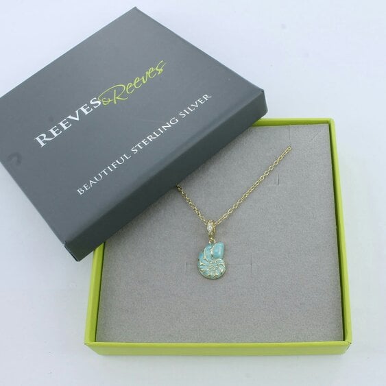 Reeves & Reeves Enamel Ammonite Shell Necklace