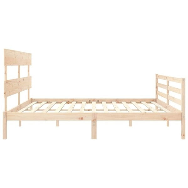 Berkfield Bed Frame with Headboard Super King Size Solid Wood