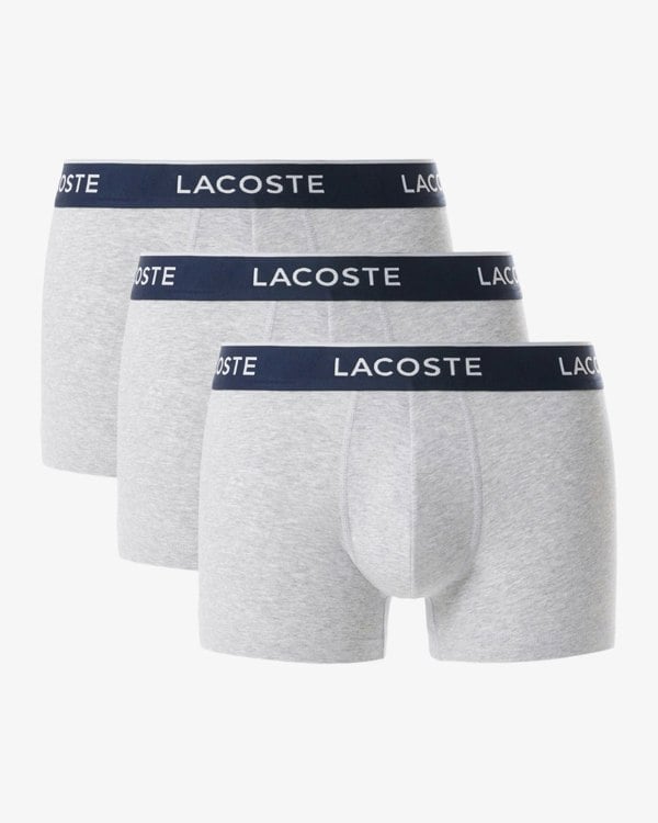 Lacoste 3-Pack of Mens Trunks - Silver Chine CCA