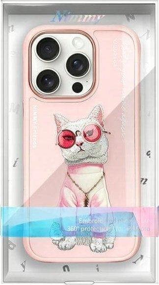 Nimmy Friends Glasses Cool Cat Case for iPhone 16 Pro 6.3" Pink - N-YJ-iP16-Pro-04