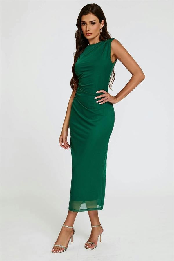 FS Collection Mesh Maxi Dress In Green