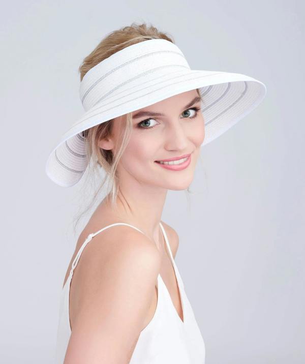 Pia Rossini Cruise - Wide Brim Straw Visor - Silver