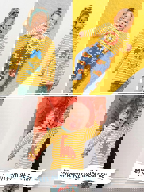 Kite Organic Tarrant V-Neck Jersey Top Ochre Stripe