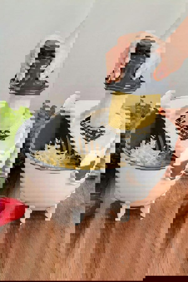 Living and Home Multi-Function Vegetable Grater Set 7 Blades with Drain Basket,Peeler Food Slicer Chopper Cutter