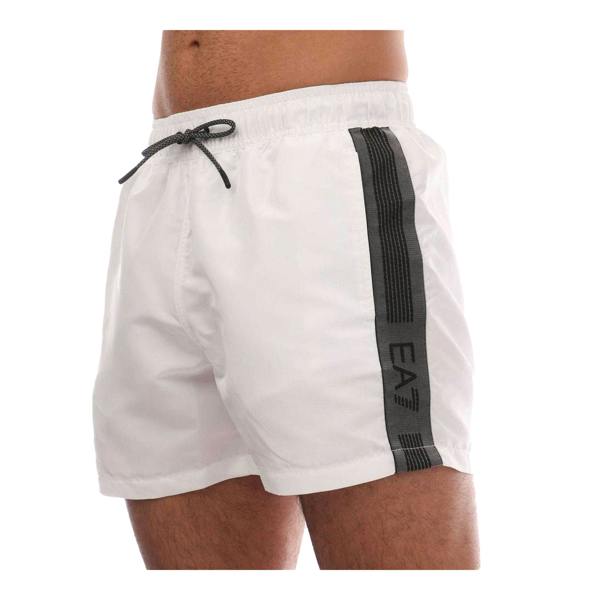 Emporio Armani EA7 Mens Polyester Swim Shorts - White - 