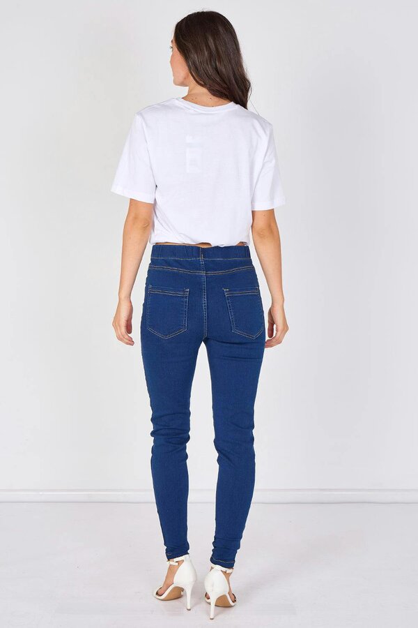 Elaina Fashion Mid Wash Stretch Jeggings