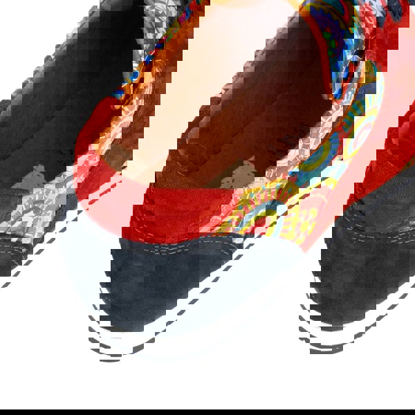 Embassy London San Francisco - Navy & Red Signature - Men's lace-up leather & suede trainer