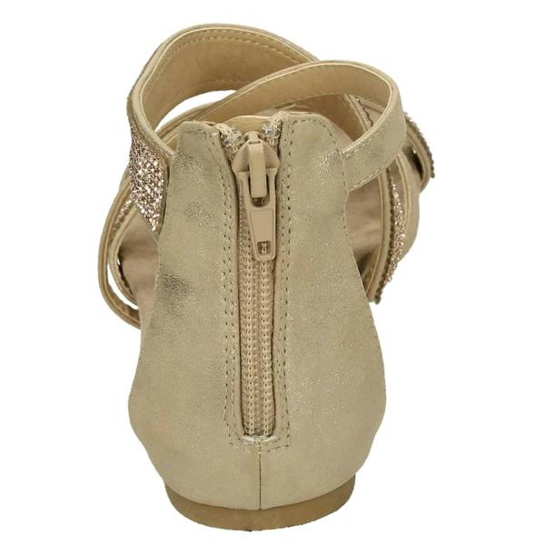 Savannah Ladies Savannah Low Wedge Diamante X Strap Sandals