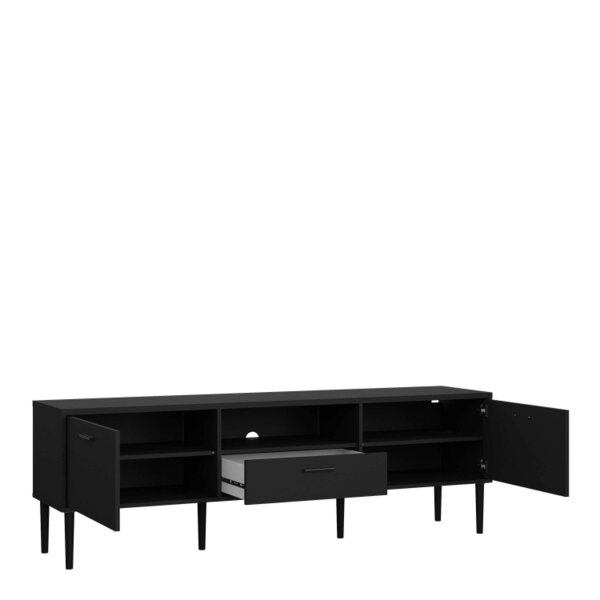 Wyld Haus Nagoya Black Media TV Unit 2 Doors 1 Drawer 1 Shelf