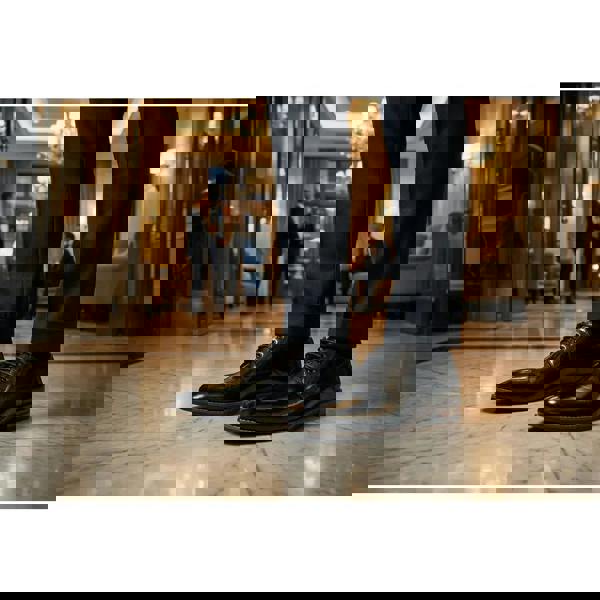 Dolcetto Men’s Classic Plain Toe Lace-Up Derby Shoes