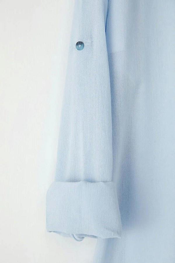 WOVCOR Linen Look Men’s Shirt with Epaulettes and Wrinkled Effect