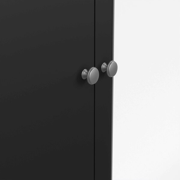 Wyld Haus Gossmere Matt Black Wardrobe 3 Doors 2 Drawers