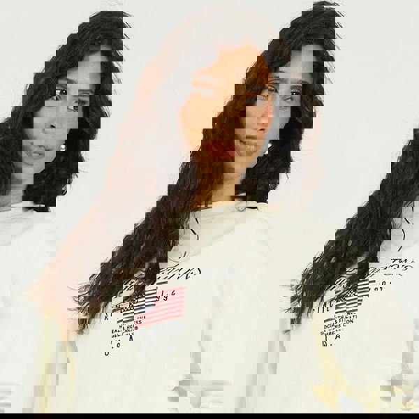 Brave Soul Cream Crew Neck Embroidered Sweatshirt - Cream Image 4