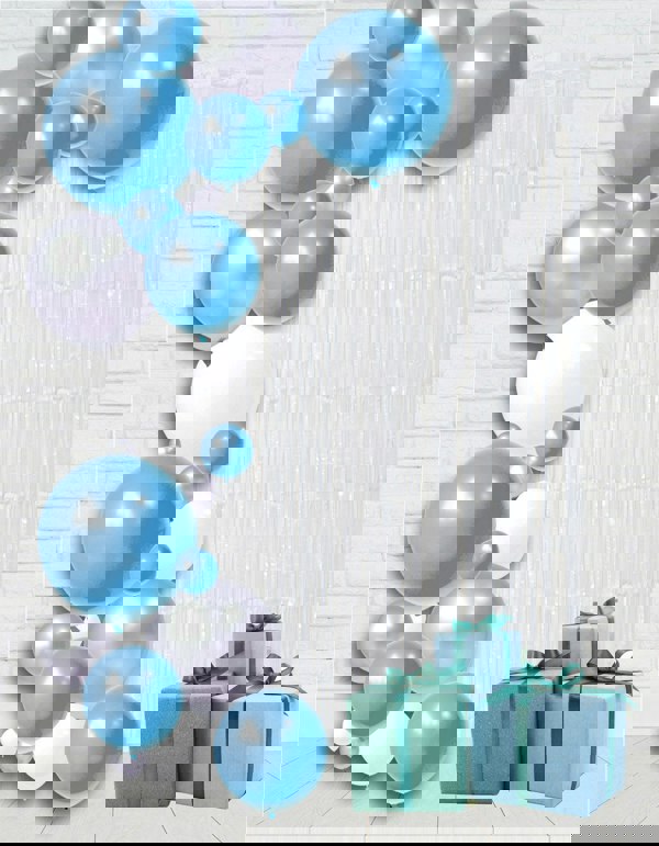 Cheetah Shimmer Tinsel Curtain, 2.5M x 1M White