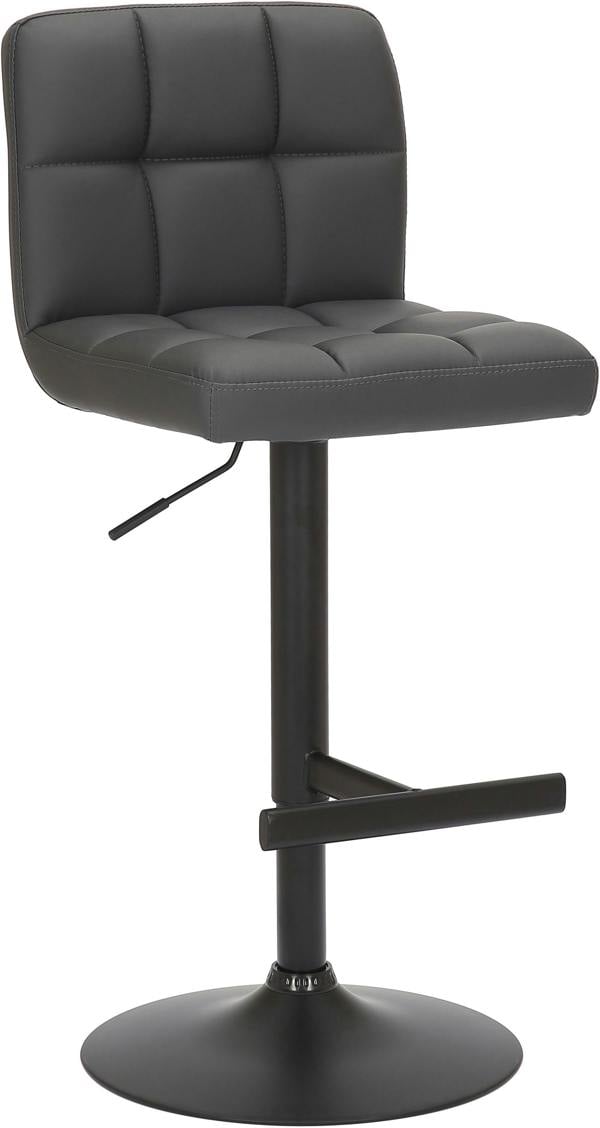 Lamboro Allegro Single Kitchen Bar Stool, Matt Black Footrest, Adjustable Swivel Gas Lift, Breakfast & Home Barstool, Charcoal Grey