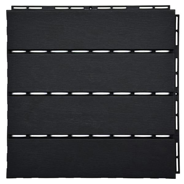 Nicoman Pack of 12 Polydeck PVC Decking Tiles - Black