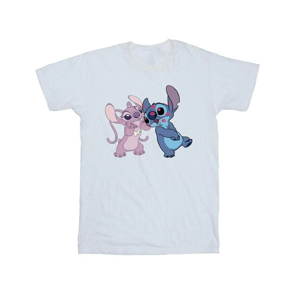 Disney Girls Lilo & Stitch Kisses Cotton T-Shirt - White