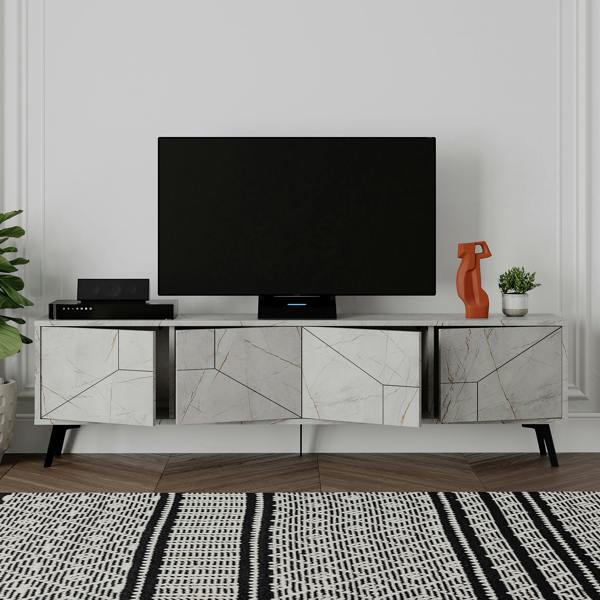 Decortie Dune Modern TV Unit Multimedia Centre with Storage Stylish TV Cabinet 65"