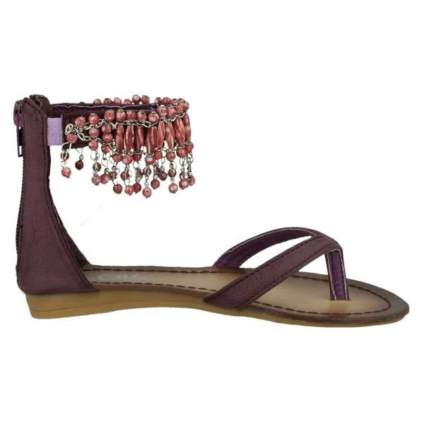 Cutie Girls Cutie Beaded Ankle Strap Toe Post Sandals