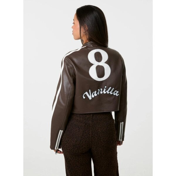 Pink Vanilla Contrast Belted Biker Jacket