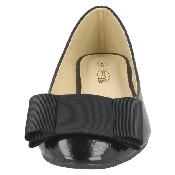 Spot On Ladies Spot On Crinkle Patent Ballerinas