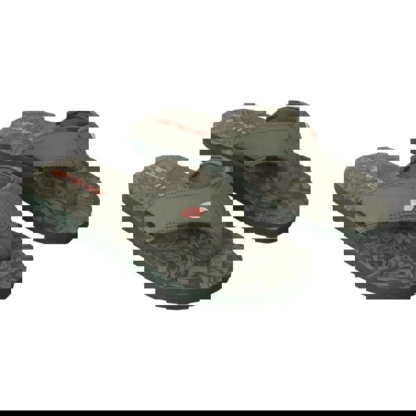 Animal Womens/Ladies Swish Leaf Print Recycled Flip Flops - Dark Khaki