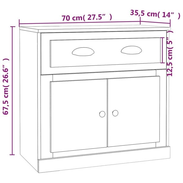 Berkfield Sideboards 2 pcs Smoked Oak Engineered Wood