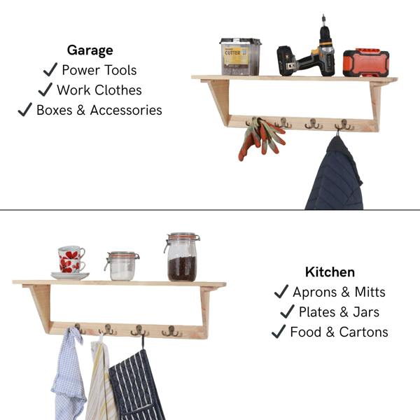 Core Products Hat & Coat Shelf Kit, Pre-Sanded Pine