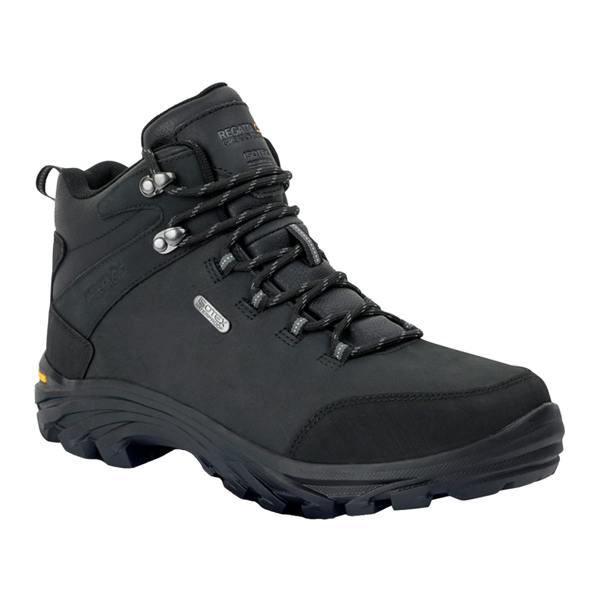 Regatta Great Outdoors Mens Burrell Leather Hiking Boots - Black - 