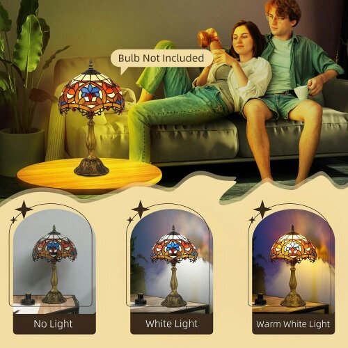 Wyld Haus Capitti Glass And Metal Multicoloured Stained Glass Table Lamp With Zinc Alloy Base