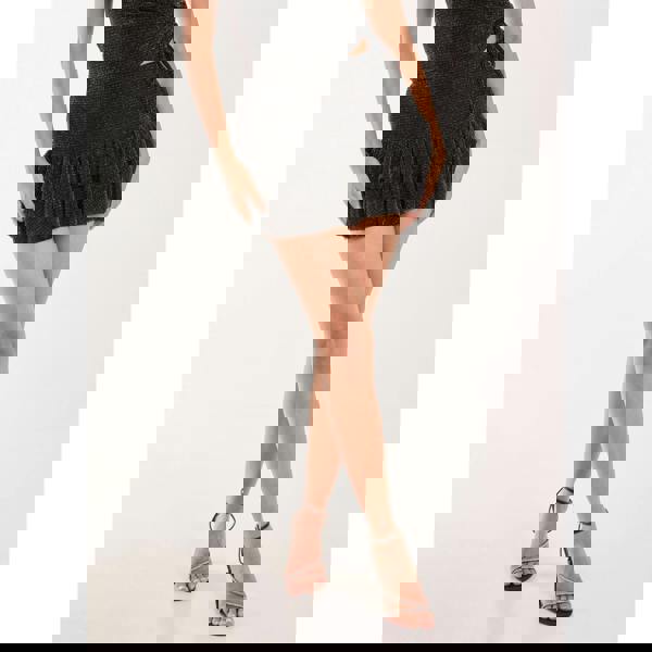 Pink Vanilla Ruffle Glitter Mini Skirt