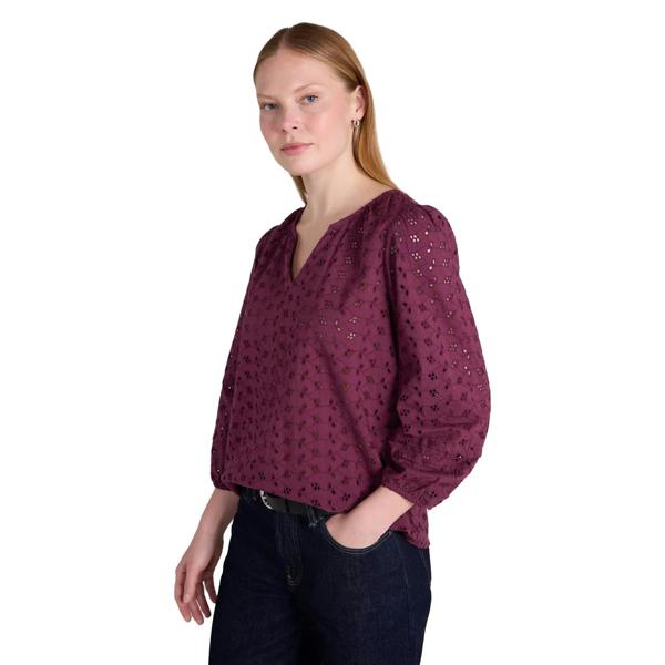 Mountain Warehouse Womens/Ladies Broderie Lightweight 3/4 Sleeve Casual Shirt - Purple - 