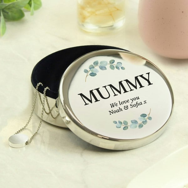 Personalised Memento Company Personalised Botanical Round Trinket Box