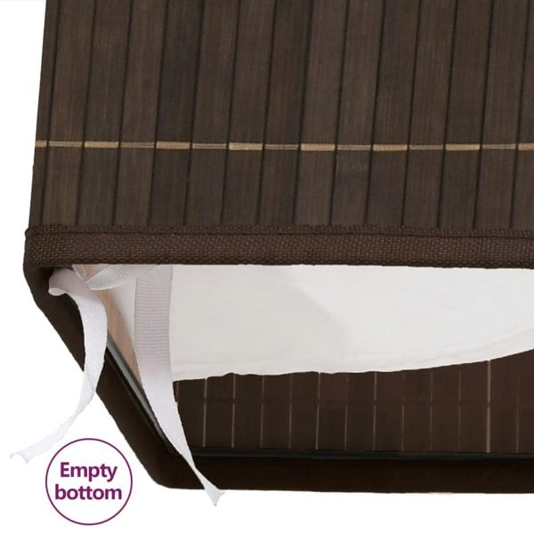 Berkfield Bamboo Laundry Bin Rectangular Dark Brown