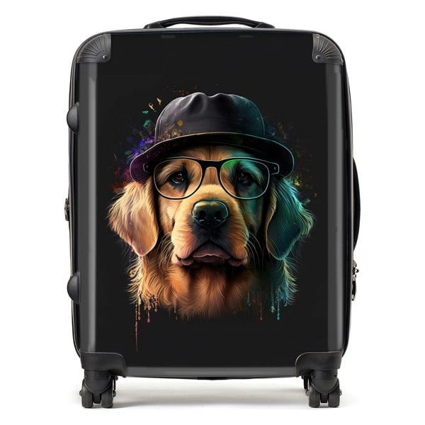 Warren Reed Golden Retriever Dog Splashart Suitcase