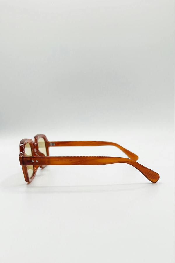Bold Square Sunglasses In Brown - svnx