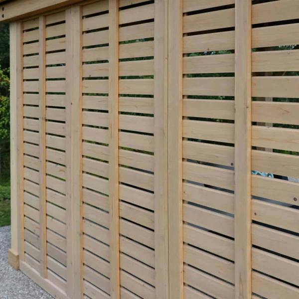 Yardistry Wooden Gazebo 12ft x 16ft (3.7m x 4.9m) with Double Privacy Wall 3.7m x 4.9m Wooden Gazebo 3