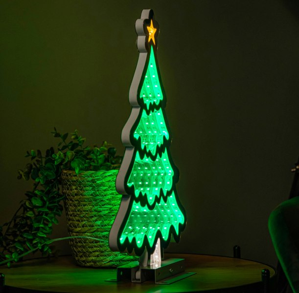 Samuel Alexander 40cm Infinity Standing Christmas Tree with Metal Base and Green LEDs
