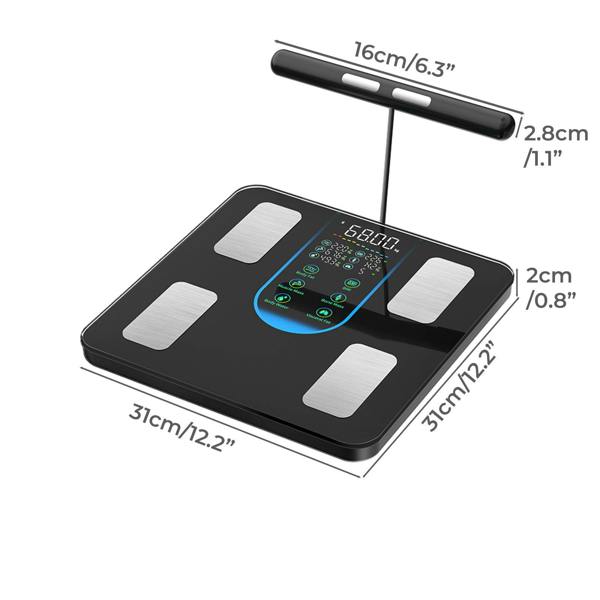 Centra Smart Scale for Body Fat Bathroom Digital Pregnancy BMI Monitor Bluetooth