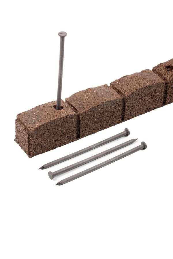 Nicoman Recycled Rubber Roman Stone Garden Border 1.2m - Brown