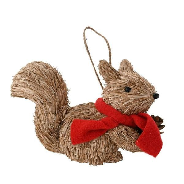 Country Living Handmade Hanging Squirrel In A Scarf With A Pinecone